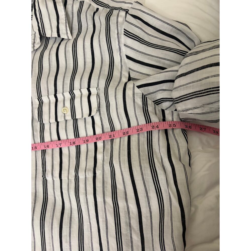 Polo Ralph Lauren 100% Linen Shirt Womens XXL Striped Classic Fit Roll Tab - Picture 7 of 11